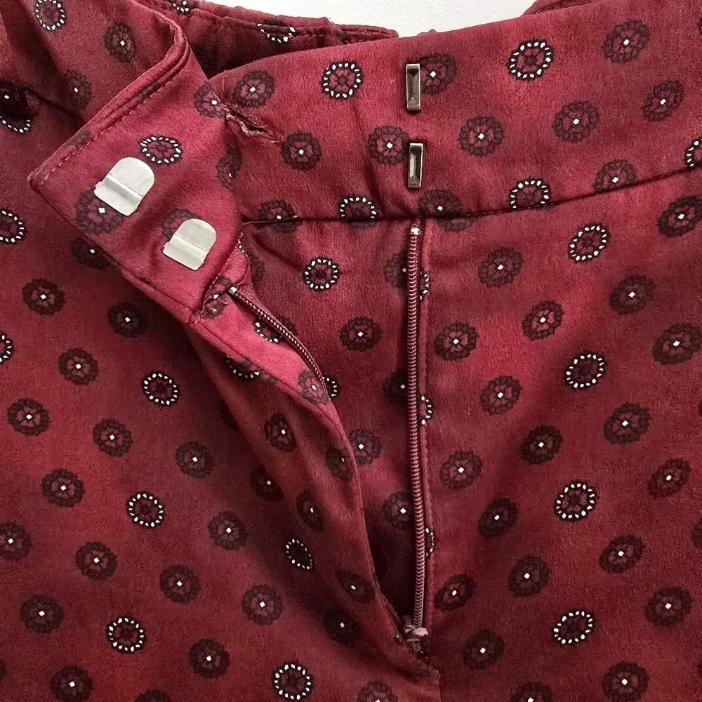 Lane Bryant Burgundy Red Printed Wide Leg Pants By Glamour X Size 22 - Picture 7 of 12